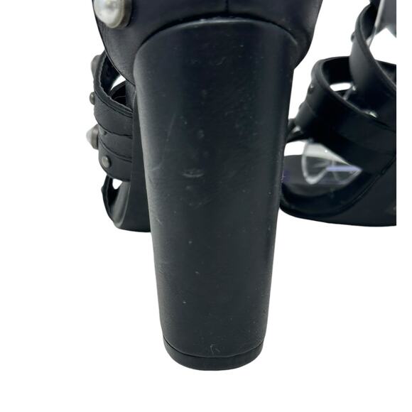 Michael Antonio black embellished studded strappy heel sandals size 6.5 - Picture 6 of 12